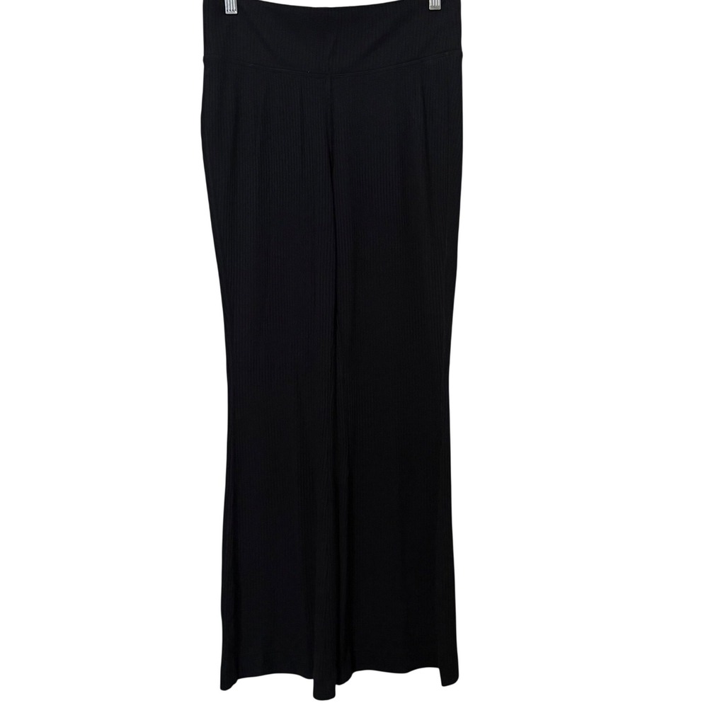 Athleta Black Ribbed Flare Legging Lightweight Sweat Pants Womens‎ M